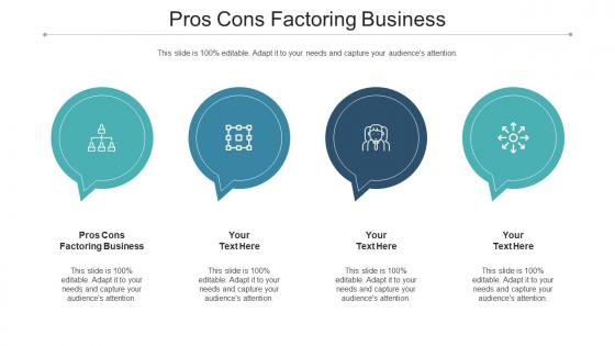 Pros Cons Factoring Business Ppt Powerpoint Presentation Infographic Template Grid Cpb