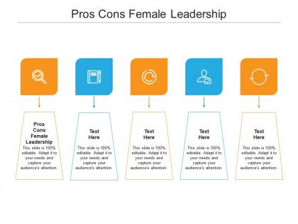 Pros cons female leadership ppt powerpoint presentation pictures model cpb