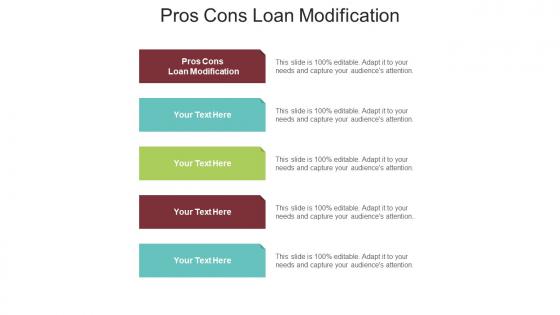 Pros cons loan modification ppt powerpoint presentation infographic template structure cpb