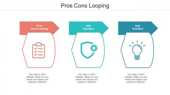 Pros Cons Looping Ppt Powerpoint Presentation Inspiration Graphics Design Cpb