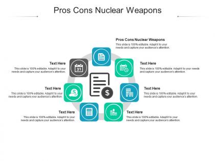 Pros cons nuclear weapons ppt powerpoint presentation infographics show cpb