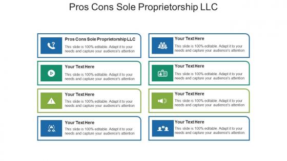 Pros cons sole proprietorship llc ppt powerpoint presentation infographics graphics tutorials cpb