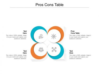 Pros cons table ppt powerpoint presentation pictures show cpb