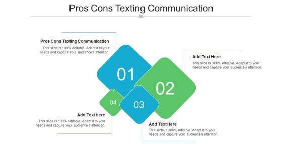 Pros Cons Texting Communication Ppt Powerpoint Presentation Show Graphics Example Cpb