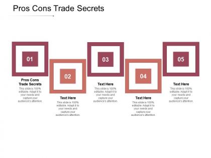 Pros cons trade secrets ppt powerpoint presentation professional smartart cpb