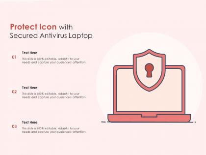 Protect icon with secured antivirus laptop