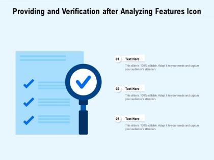 Providing and verification after analyzing features icon