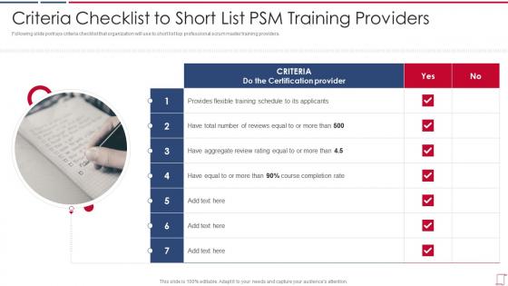Psm certification training for employees it criteria checklist to short list psm training providers