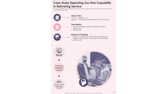 Psychology Case Study Depicting Our Firm Capability In Delivering One Pager Sample Example Document