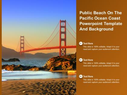 Public beach on the pacific ocean coast powerpoint template and background