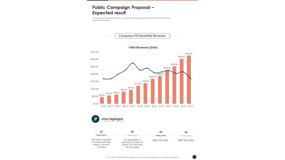 Public Campaign Proposal Expected Result One Pager Sample Example Document