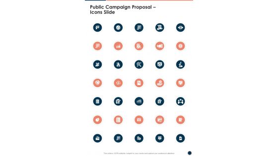 Public Campaign Proposal Icons Slide One Pager Sample Example Document