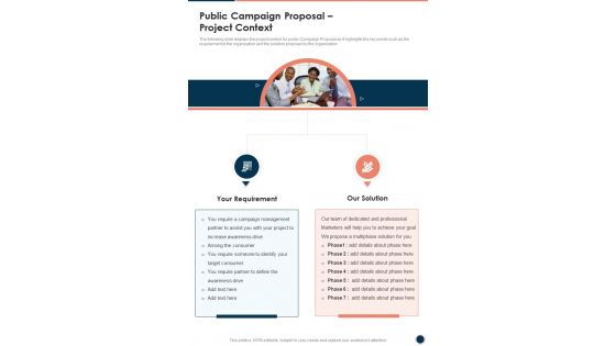 Public Campaign Proposal Project Context One Pager Sample Example Document
