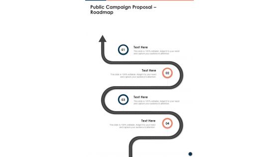 Public Campaign Proposal Roadmap One Pager Sample Example Document