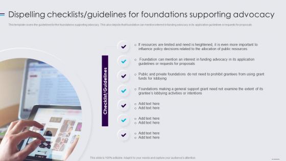 Public Policy Resources Dispelling Checklists Guidelines For Foundations Supporting Advocacy