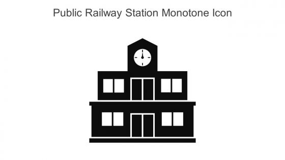 Public Railway Station Monotone Icon In Powerpoint Pptx Png And Editable Eps Format