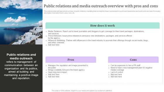 Public Relations And Media Outreach Overview New And Effective Guidelines For Tourist Strategy SS V