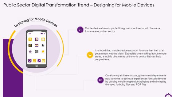 Public Sector Digital Transformation Trend Designing For Mobile Devices Training Ppt