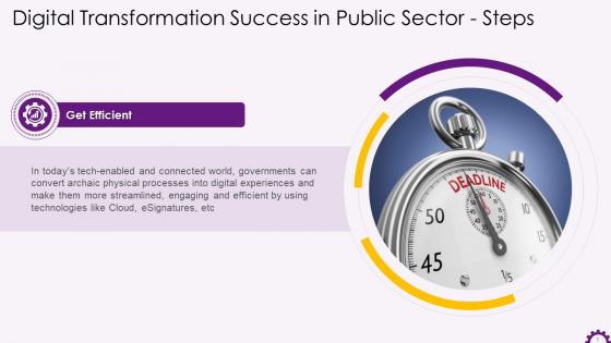 Public Sector Digitalization Step Being Efficient Training Ppt