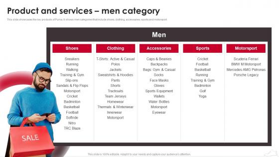 Puma Company Profile Product And Services Men Category Ppt Rules CP SS