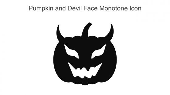 Pumpkin And Devil Face Monotone Icon In Powerpoint Pptx Png And Editable Eps Format
