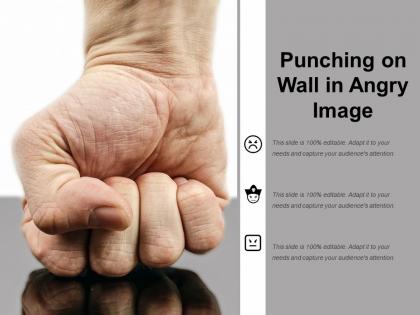 Punching on wall in angry image