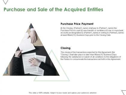Purchase and sale of the acquired entities ppt powerpoint presentation pictures display