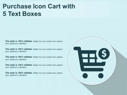 Purchase icon cart with 5 text boxes