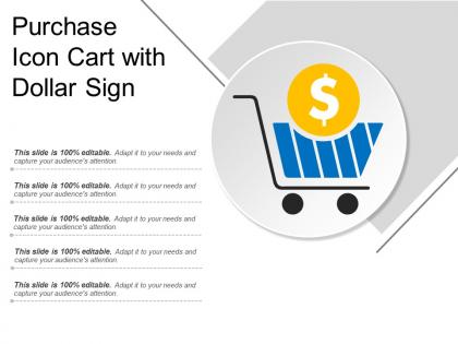 Purchase icon cart with dollar sign