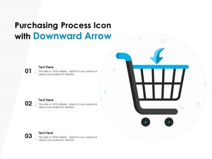 Purchasing process icon with downward arrow