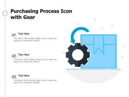 Purchasing process icon with gear