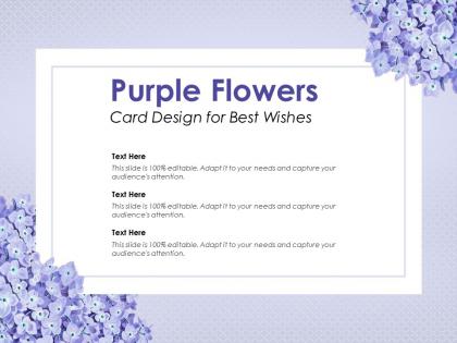 Purple flowers card design for best wishes