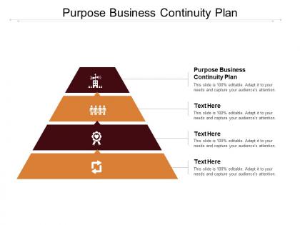 Purpose business continuity plan ppt powerpoint presentation gallery shapes cpb