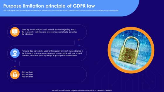 Purpose Limitation Principle Of GDPR Law Data Privacy Implementation