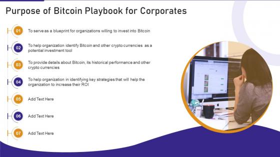 Purpose Of Bitcoin Playbook For Corporates Ppt Professional