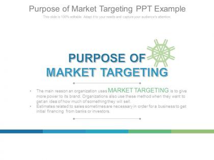 Purpose of market targeting ppt example