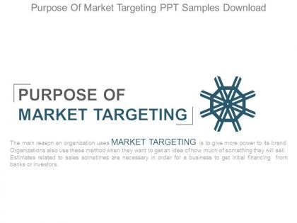 Purpose of market targeting ppt samples download