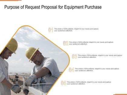 Purpose of request proposal for equipment purchase ppt powerpoint presentation outline
