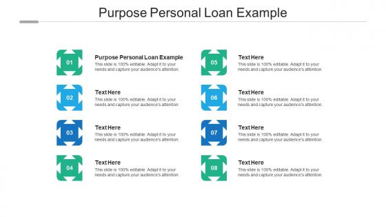 Purpose personal loan example ppt powerpoint presentation infographics styles cpb