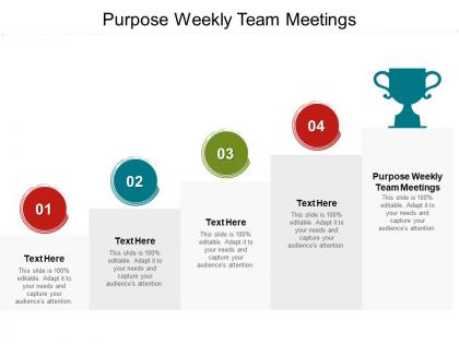 Purpose weekly team meetings ppt powerpoint presentation pictures sample cpb