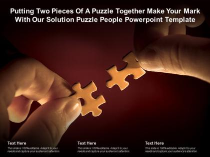 Putting two pieces of a puzzle together make your mark with our solution puzzle people template
