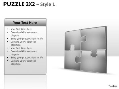 Puzzle 2x2 style 1 powerpoint presentation slides