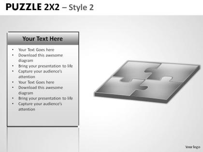 Puzzle 2x2 style 2 powerpoint presentation slides