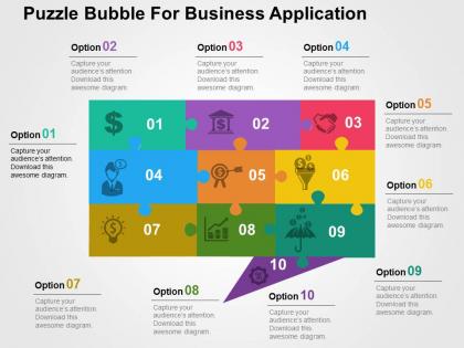 Puzzle bubble for business application flat powerpoint design