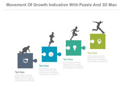 Puzzle chart for growth indication and success powerpoint slides