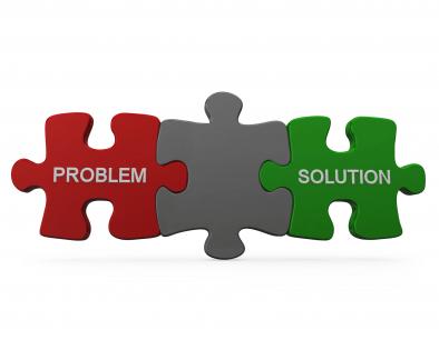 Puzzle for problem and solution stock photo