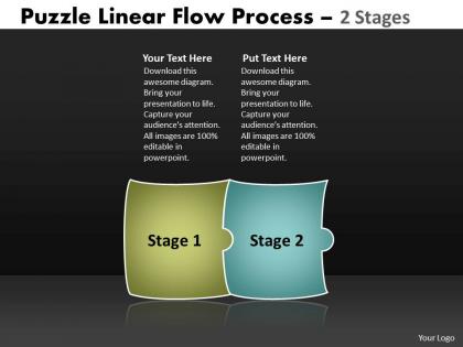 Puzzle linear flow process 2 stages