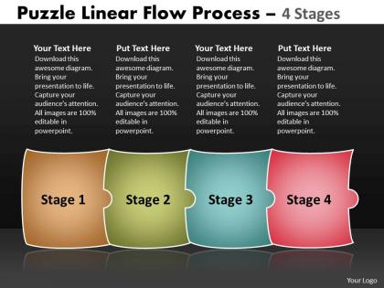 Puzzle linear flow process 4 stages