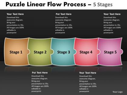 Puzzle linear flow process 5 stages 91