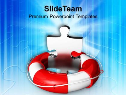 Puzzle piece in lifeguard help savings powerpoint templates ppt themes and graphics 0213